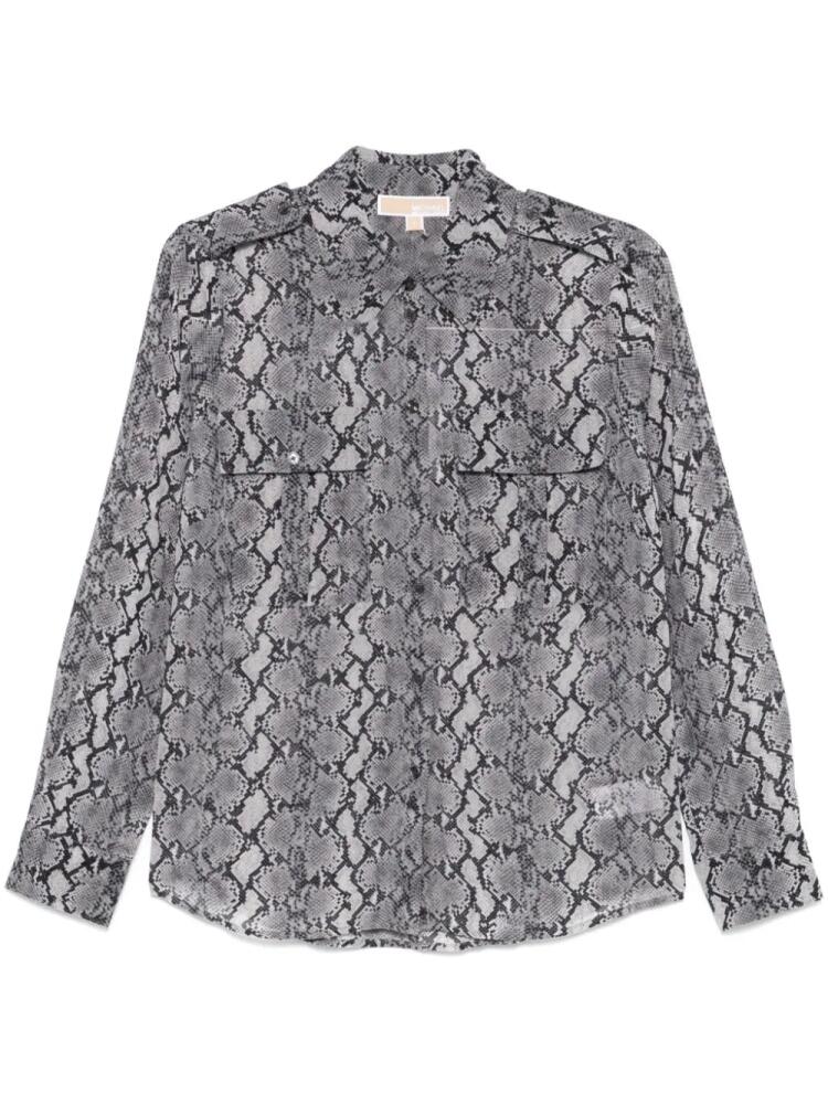 Michael Michael Kors snakeskin-print georgette shirt - Grey Cover