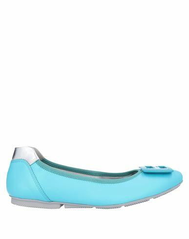 Hogan Woman Ballet flats Turquoise Leather, Textile fibers Cover