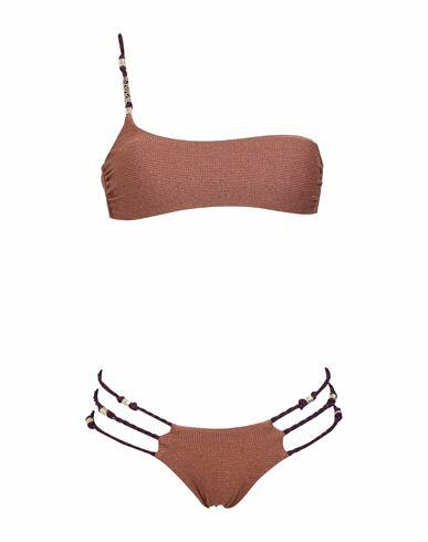 Miss Bikini Luxe Woman Bikini Tan Polyamide, Elastane, Metallic fiber Cover