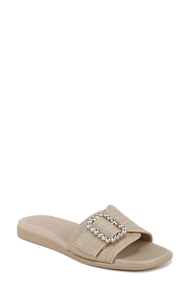 Naturalizer Olivia Slide Sandal in Tan Straw Fabric Cover