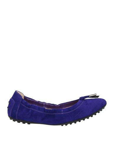 Tod's Woman Ballet flats Blue Leather Cover