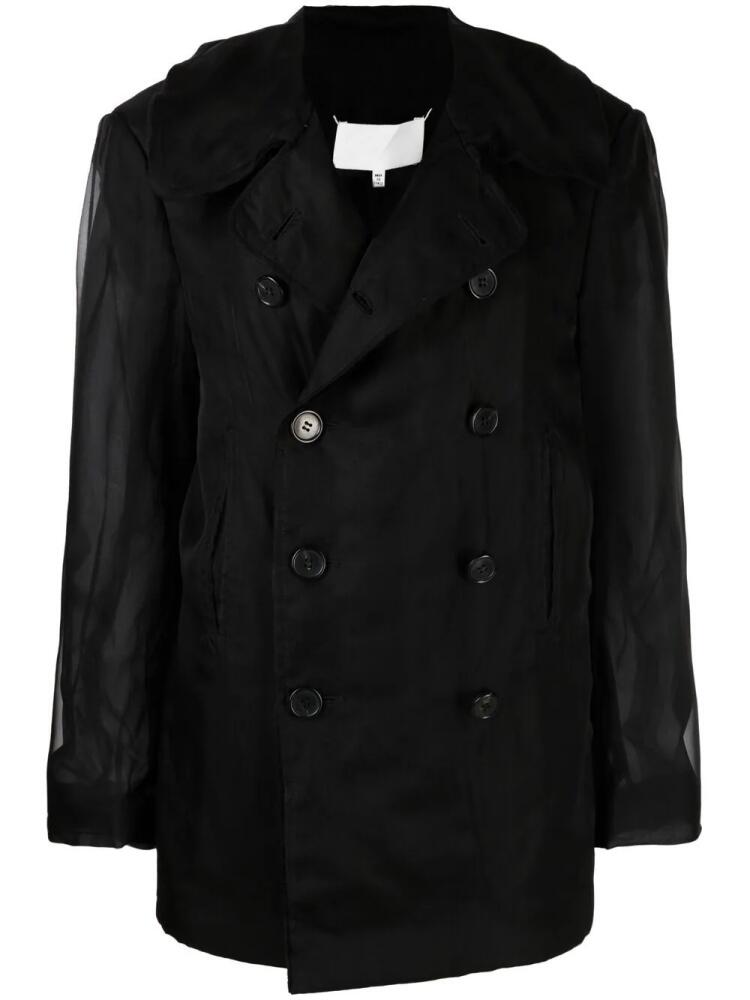 Maison Margiela double-breasted organza jacket - Black Cover