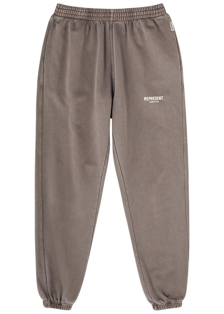 Represent Owners Club Logo-print Cotton Sweatpants - Brown Cover