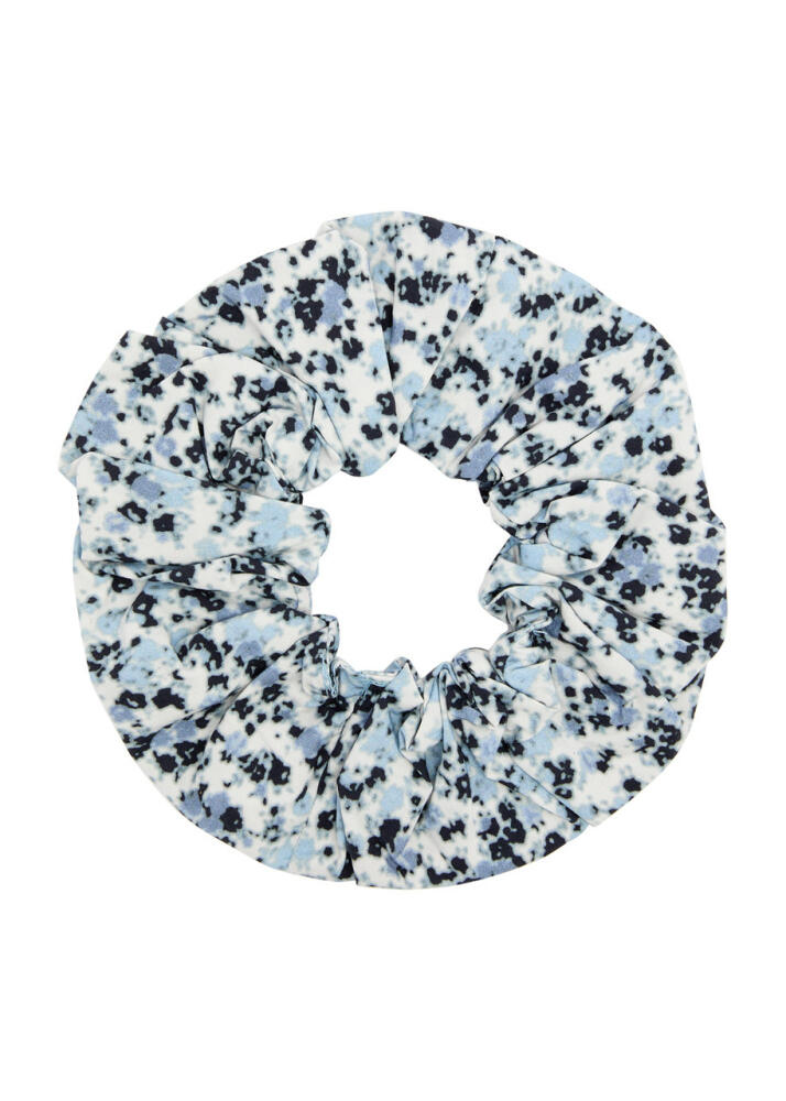 Ganni Printed Cotton Scrunchie - Blue Cover