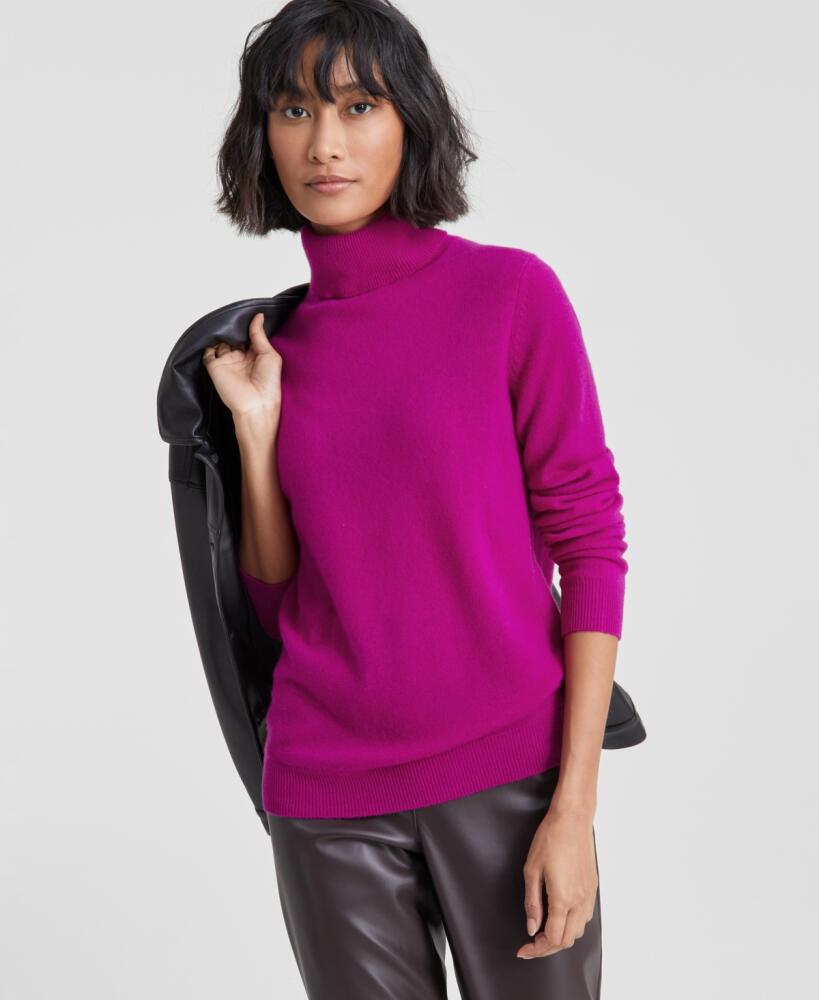 Charter Club 100% Cashmere Women's Turtleneck Sweater, Regular & Petites, Created for Macy's - Fucshia Flirt Cover