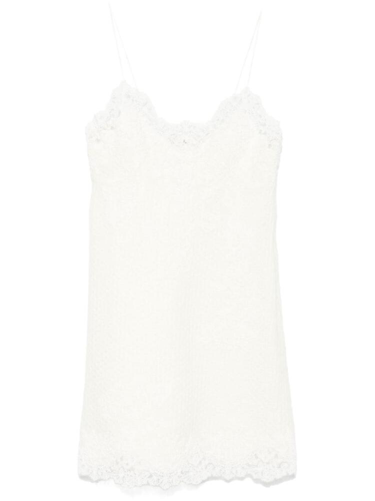 Ermanno Scervino floral-lace knitted mini dress - Neutrals Cover