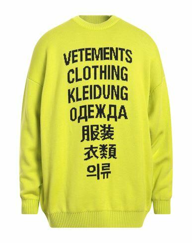 Vetements Man Sweater Acid green Merino Wool Cover