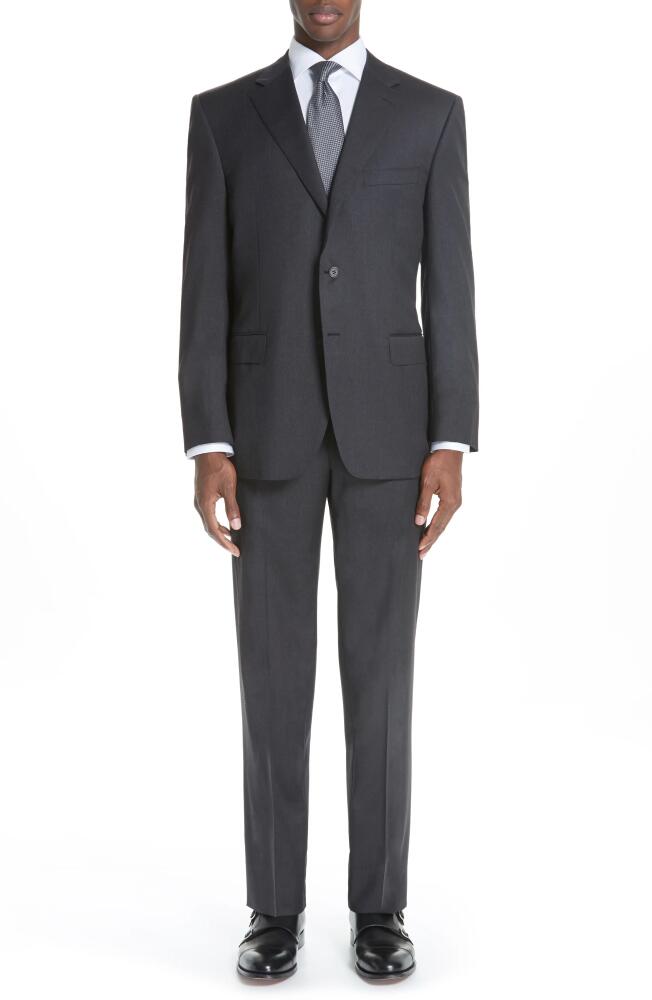 Canali Classic Fit Wool Suit in Charcoal Cover