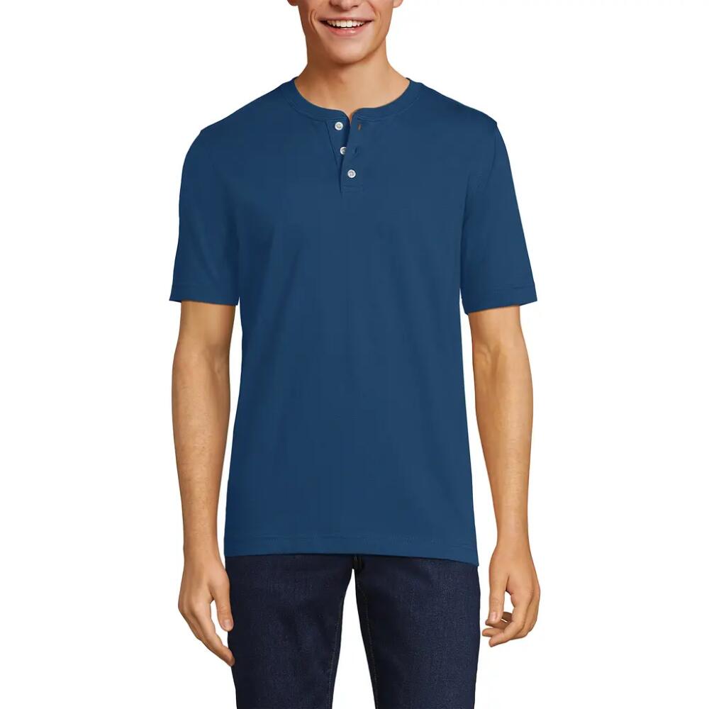 Lands' End Short Sleeve Super-T Henley in Evening Blue Cover