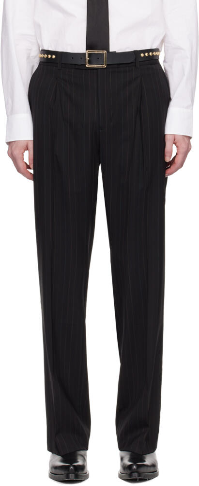 Ernest W. Baker Black Pinstripe Trousers Cover