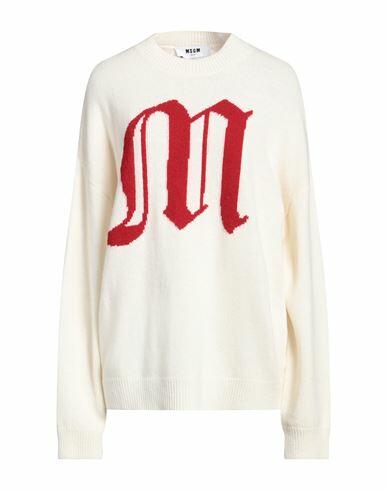 Msgm Woman Sweater Off white Wool, Polyamide Cover