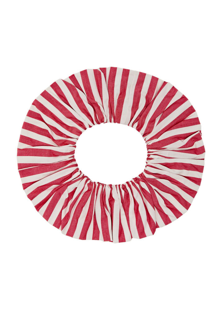 Ganni Striped Cotton Scrunchie - Red And White Cover