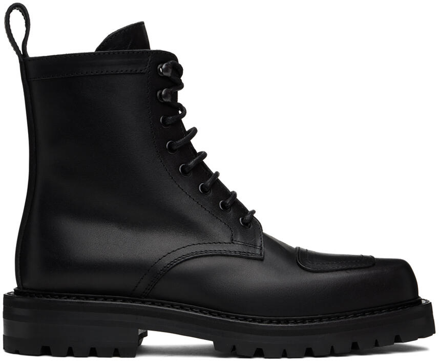 Dries Van Noten Black Lace-Up Boots Cover