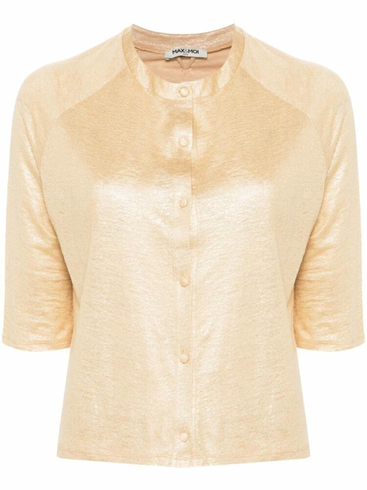 Max & Moi glitter-detail linen cardigan - Gold Cover