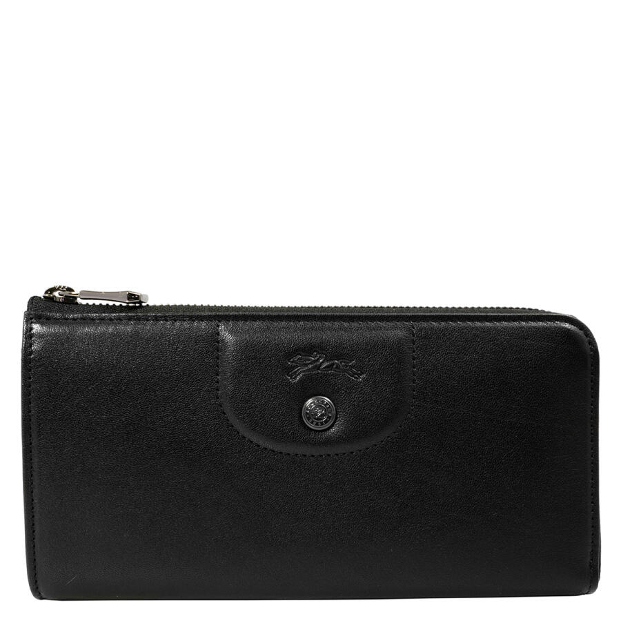 Longchamp Le Pliage Cuir Zip Around Wallet - Black Cover