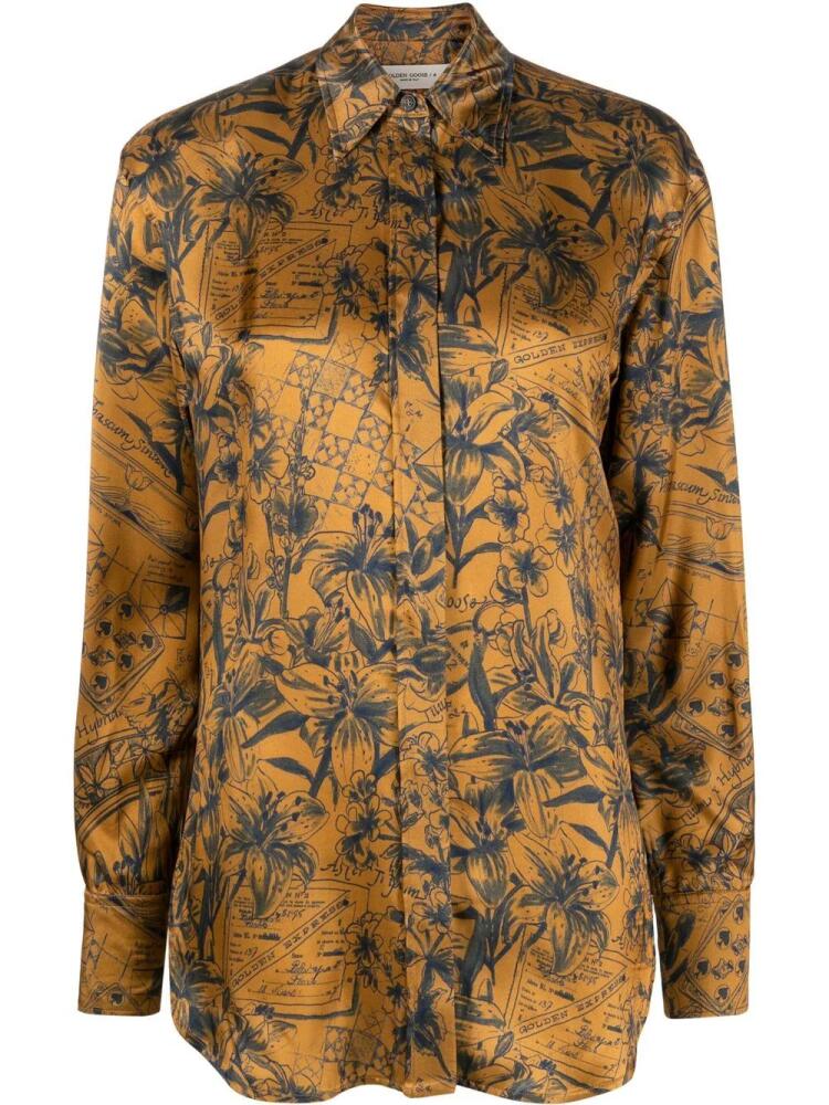 Golden Goose graphic-print long-sleeve shirt - Brown Cover