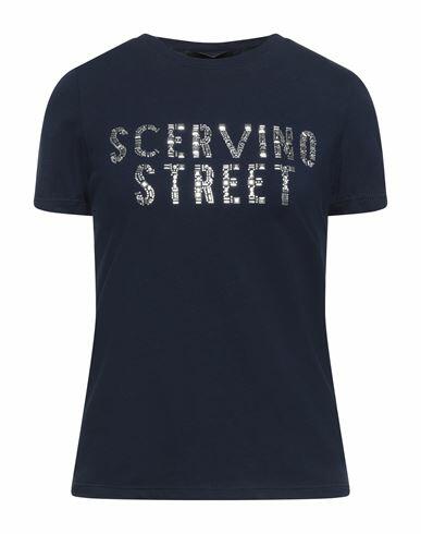 Ermanno Scervino Woman T-shirt Midnight blue Cotton, Elastane Cover