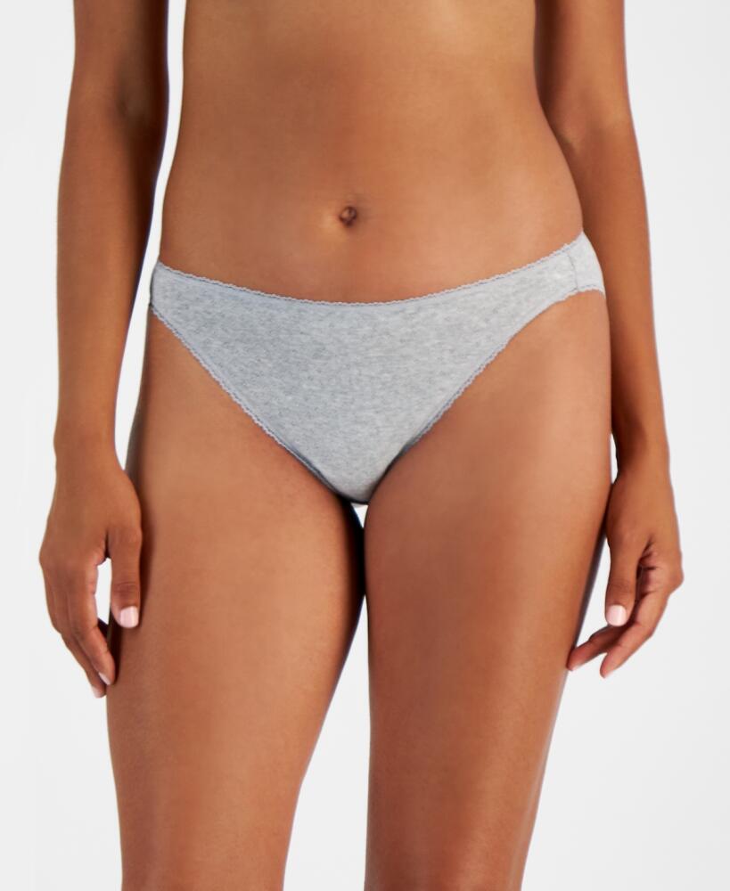 Charter Club Women's Cotton Pointelle Bikini Underwear 100181117, Created for Macy's - Sleep Grey Heather Cover