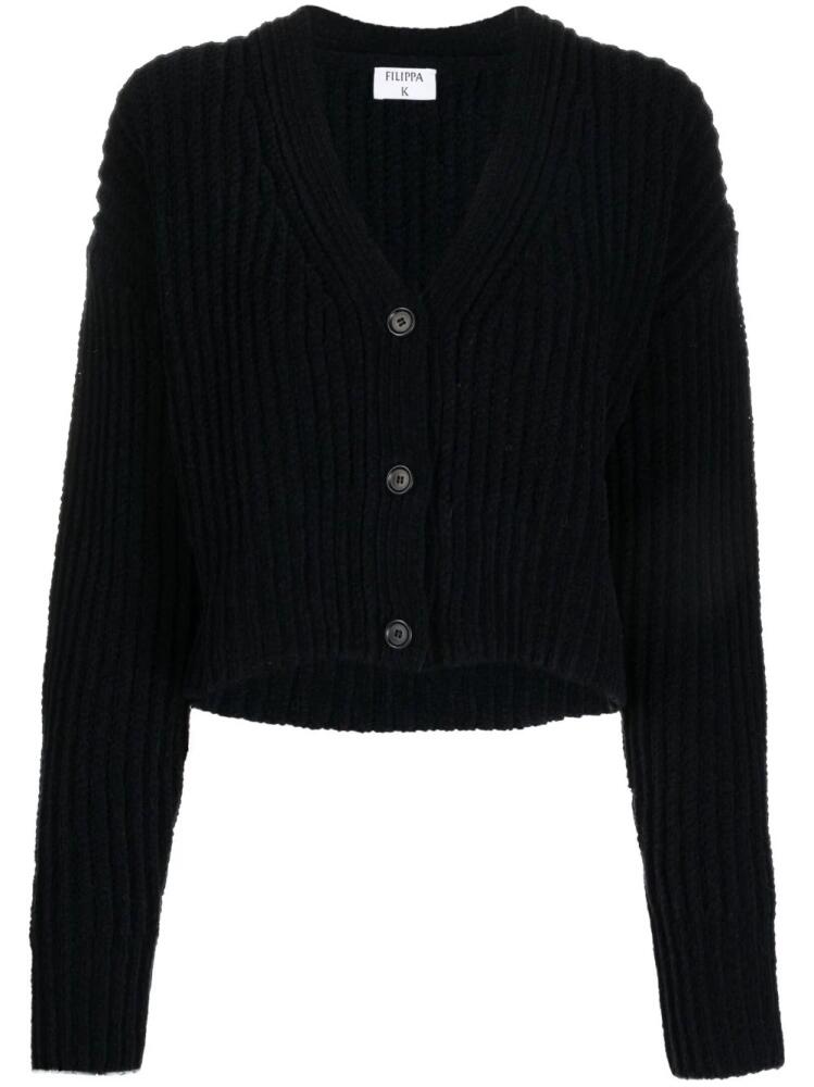 Filippa K V-neck chunky-knit cardigan - Blue Cover