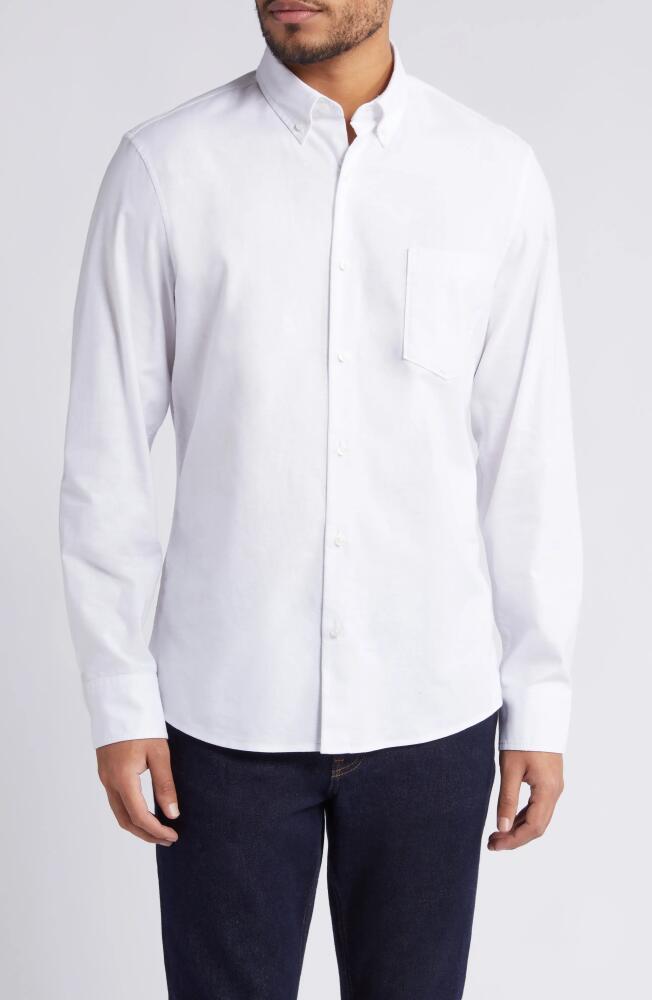 Nordstrom Oxford Button-Up Performance Shirt in White Cover