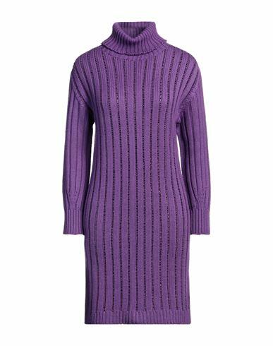 Ermanno Firenze Woman Mini dress Purple Wool Cover