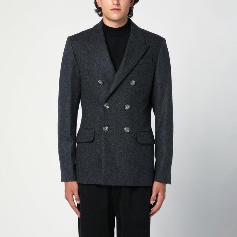 Ami Paris Grey wool double-breasted jacket Cover