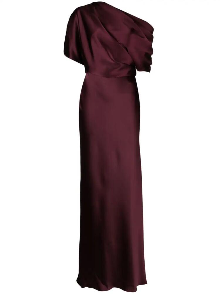 Amsale off-shoulder draped-detail gown - Purple Cover