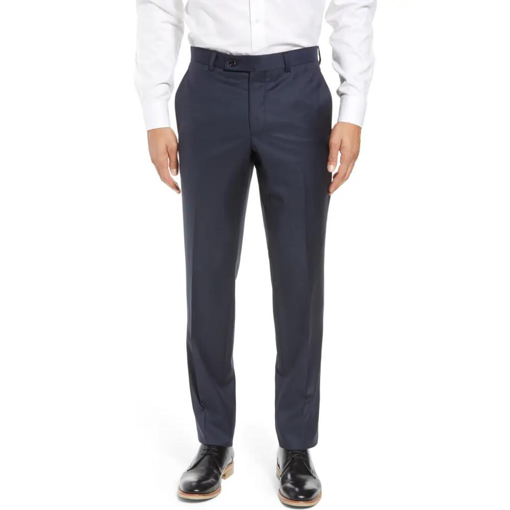 Ted Baker London Jefferson Flat Front Wool Dress Pants in Navy Cover