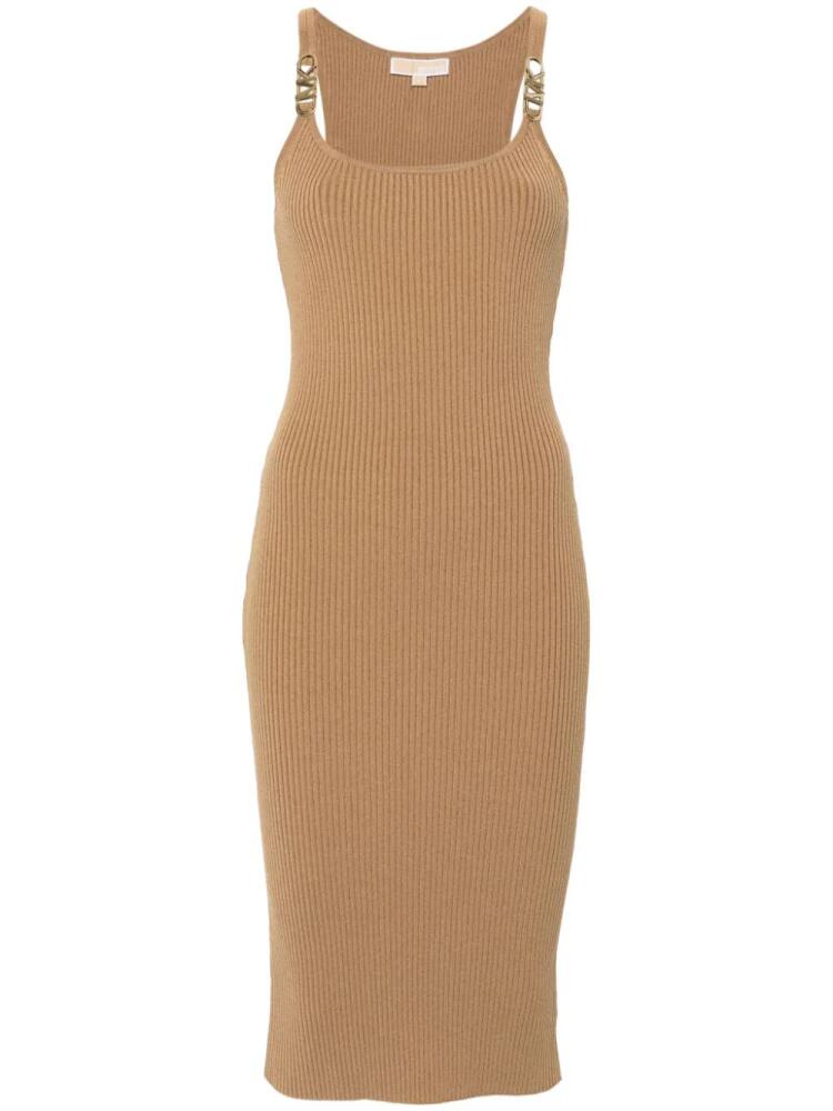 Michael Michael Kors ribbed-knit midi dress - Brown Cover