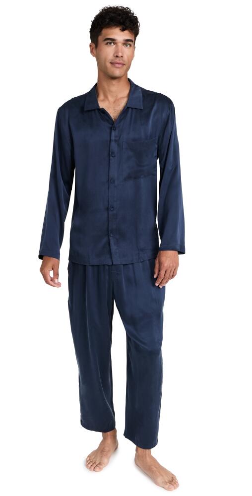 Lunya Washable Silk Button Up Set Deep Blue Cover