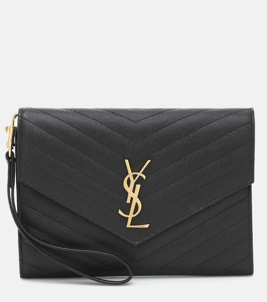 Saint Laurent Cassandre matelassé leather clutch Cover