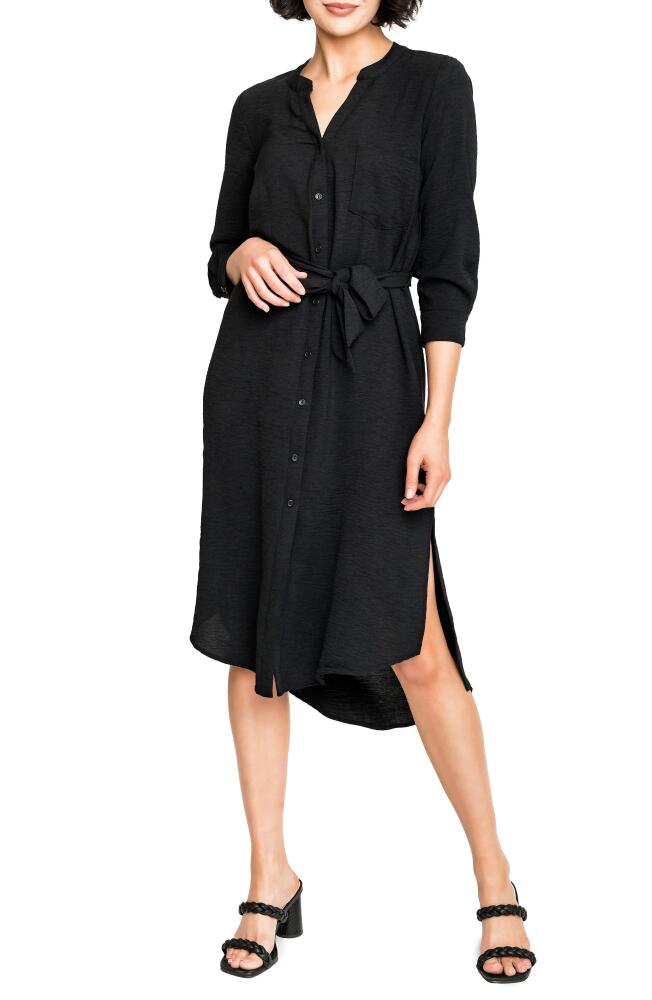 GIBSONLOOK Tie Waist Midi Dress in Black Cover