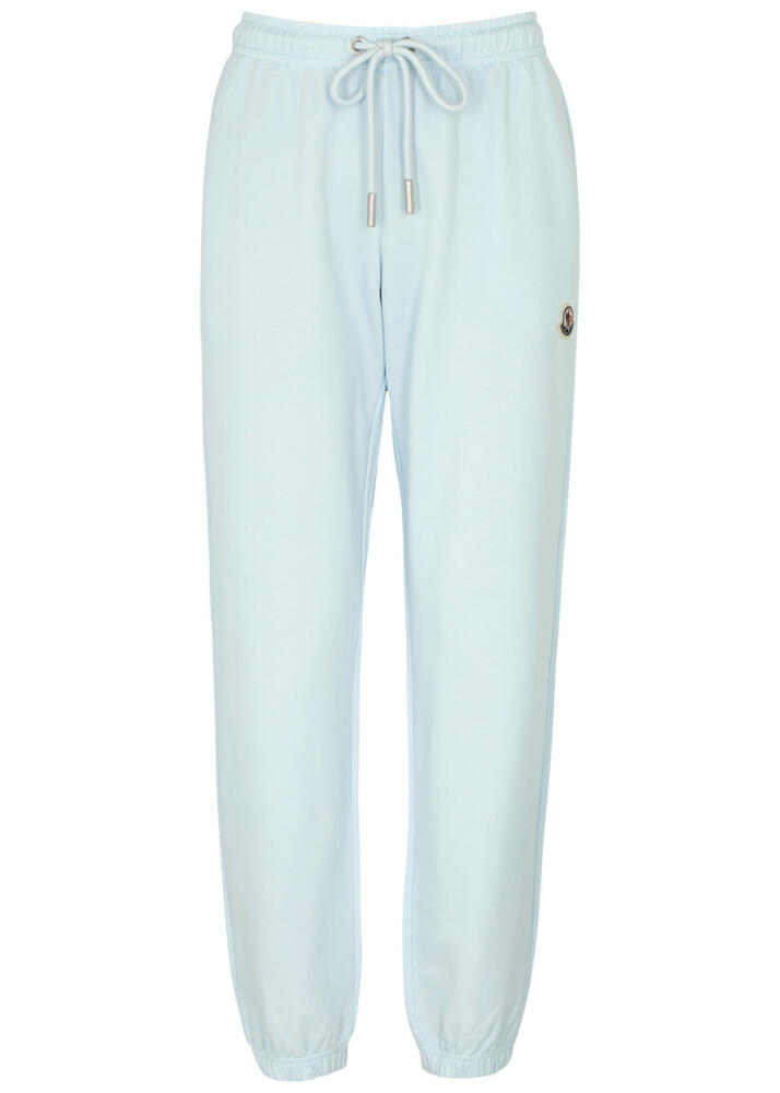 Moncler Logo Cotton Sweatpants - Light Blue 2 Cover