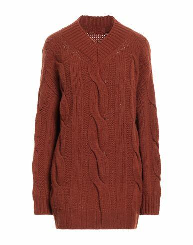 Max & co. Woman Turtleneck Brown Wool, Acrylic, Elastane Cover