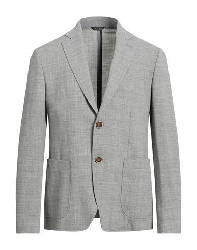 Domenico Tagliente Man Blazer Grey Linen, Cotton, Polyamide, Elastane Cover