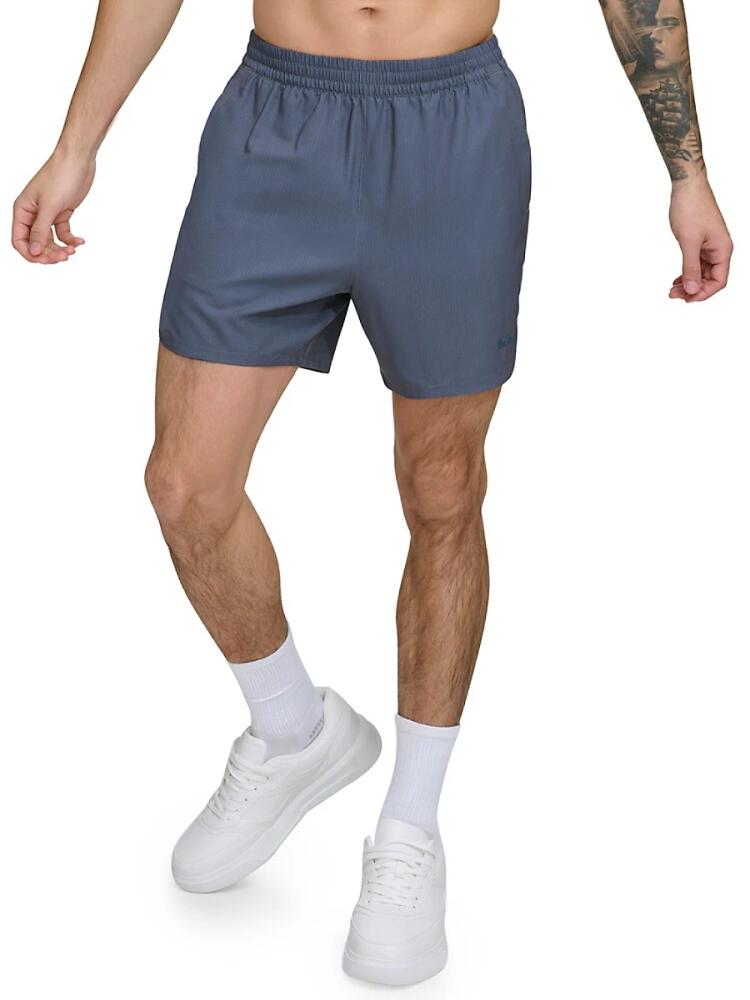 DKNY Men's Standard Fit Flat Front Volley Shorts - Charcoal Cover