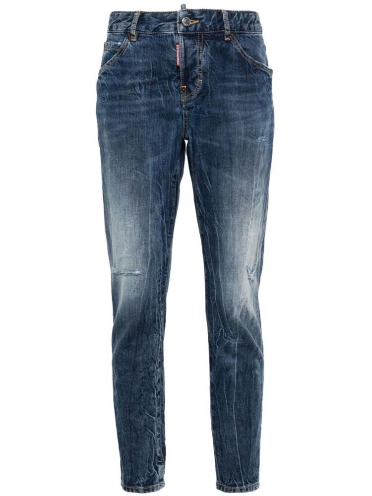 DSQUARED2 Icon Cool Girl high-rise tapered jeans - Blue Cover