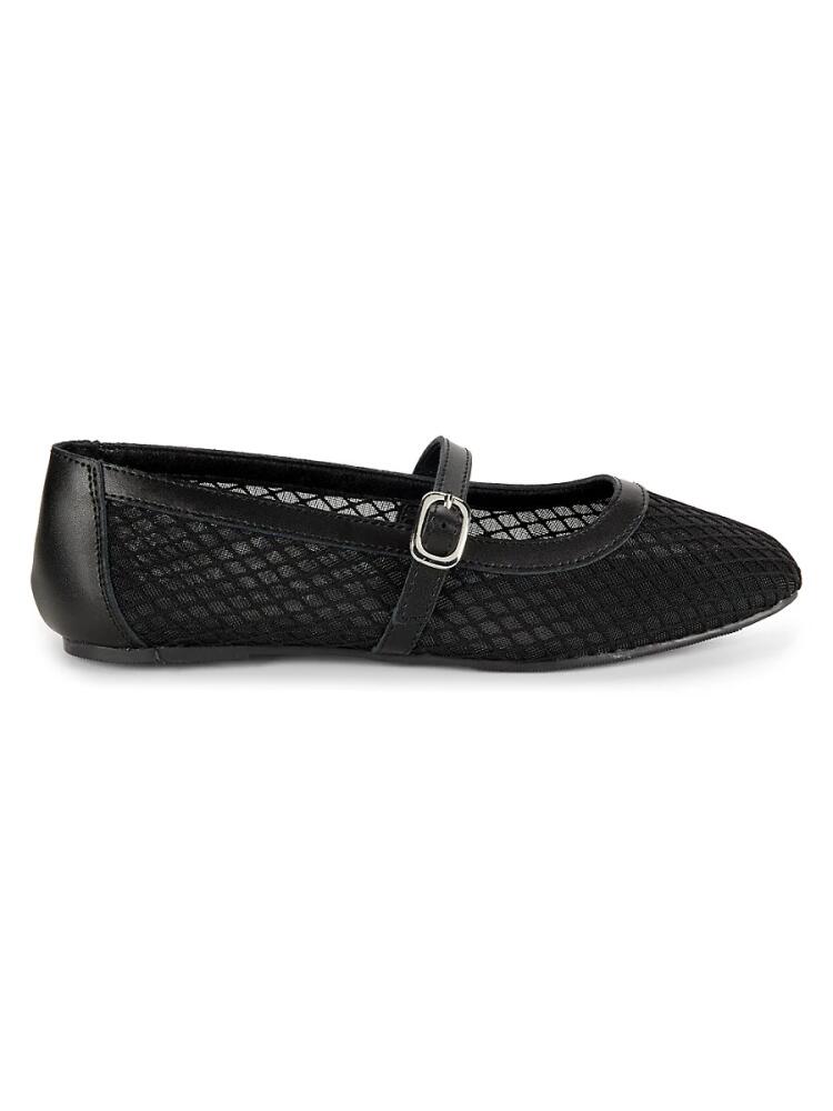 Saks Fifth Avenue Women's Brynn Leather & Mesh Flats - Black Cover