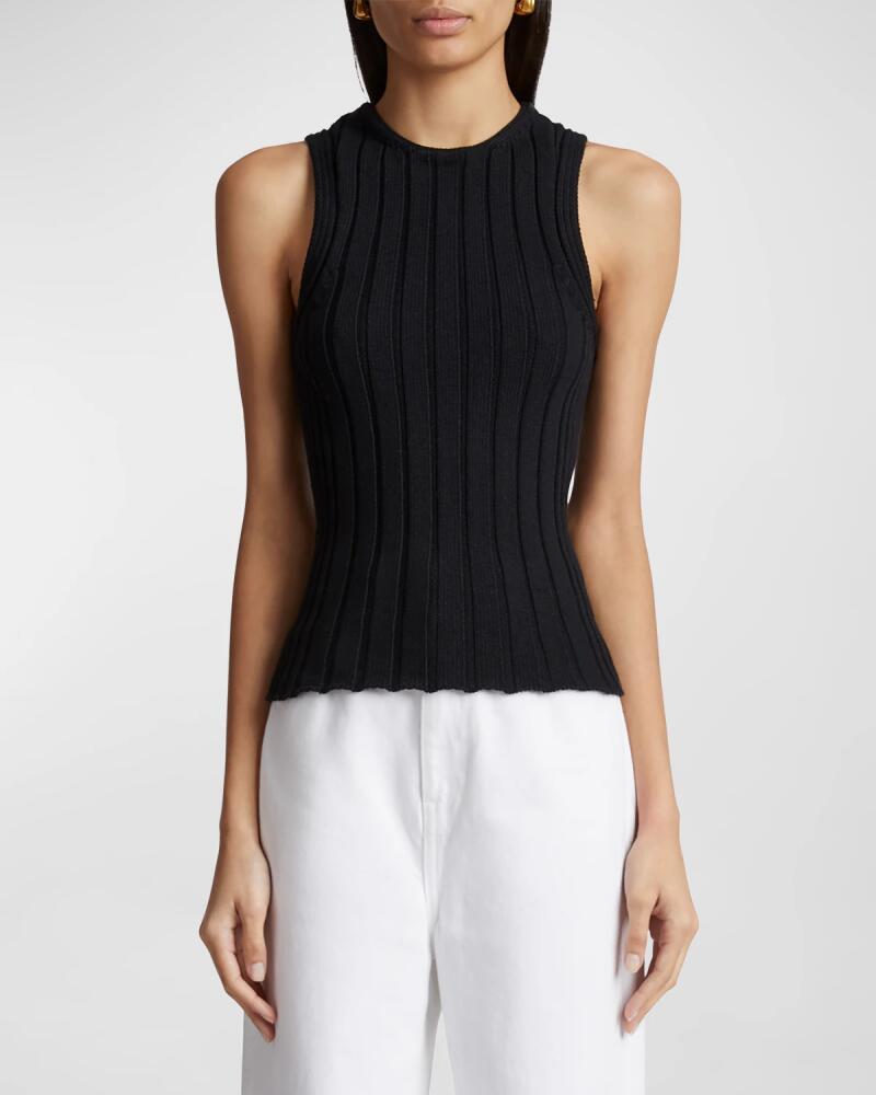 Khaite Manu Wide Rib Knit Tank Top Cover