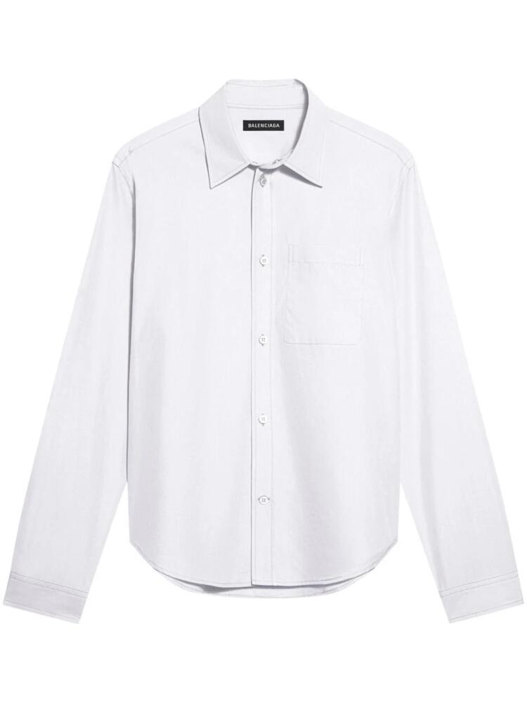 Balenciaga slogan-print cotton shirt - White Cover