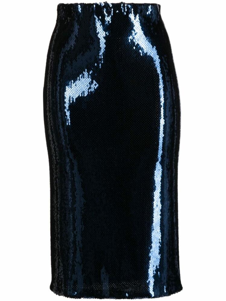 Nº21 sequin mid-rise pencil skirt - Blue Cover