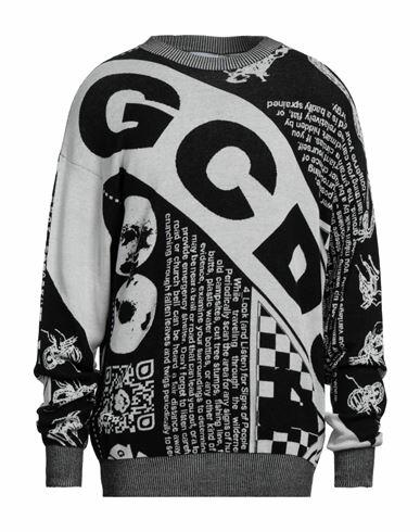 Gcds Man Sweater Black Cotton Cover