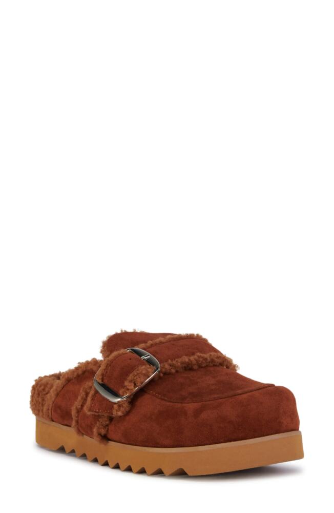 AZALEA WANG Simah Faux Shearling Lined Mule in Chestnut Cover