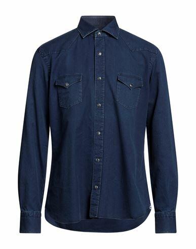 Dandylife By Barba Man Denim shirt Blue Size 16 ½ Cotton Cover