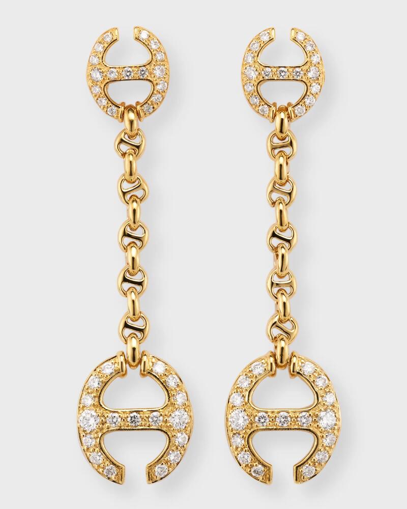 Hoorsenbuhs 18K Yellow Gold Micro Link Chain Earrings with Diamonds Cover