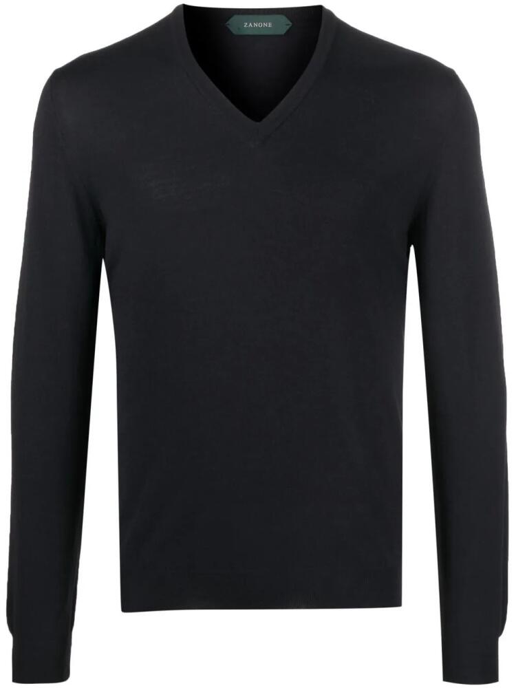 Zanone v-neck jumper - Blue Cover