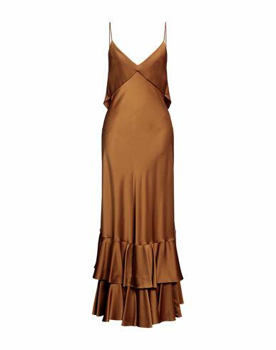 Del Core Woman Midi dress Camel Acetate, Viscose, Silk Cover