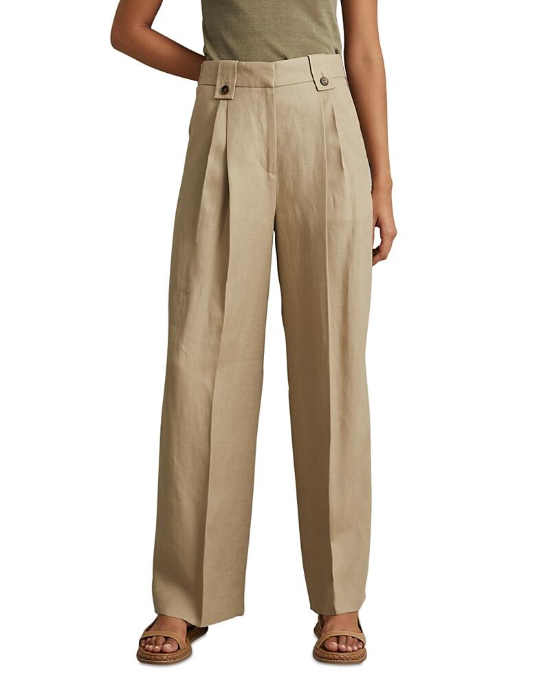 Reiss Petite Leila Heavy Linen Wide Leg Pants Cover