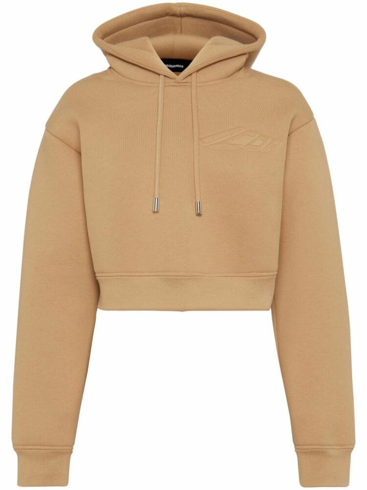 DSQUARED2 drop-shoulder cotton hoodie - Neutrals Cover