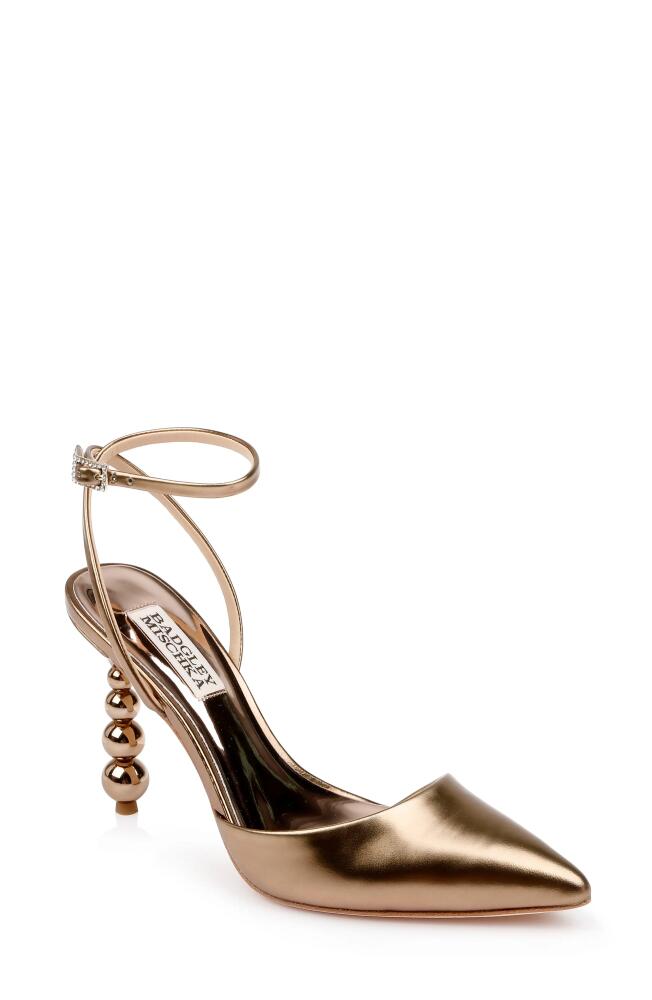 Badgley Mischka Collection Indie II Ankle Strap Pointed Toe Pump in Bronze Cover